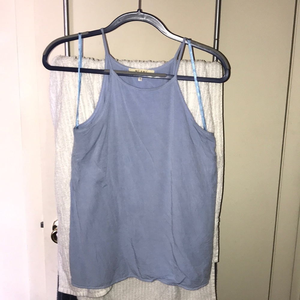 High Neck baby blue top